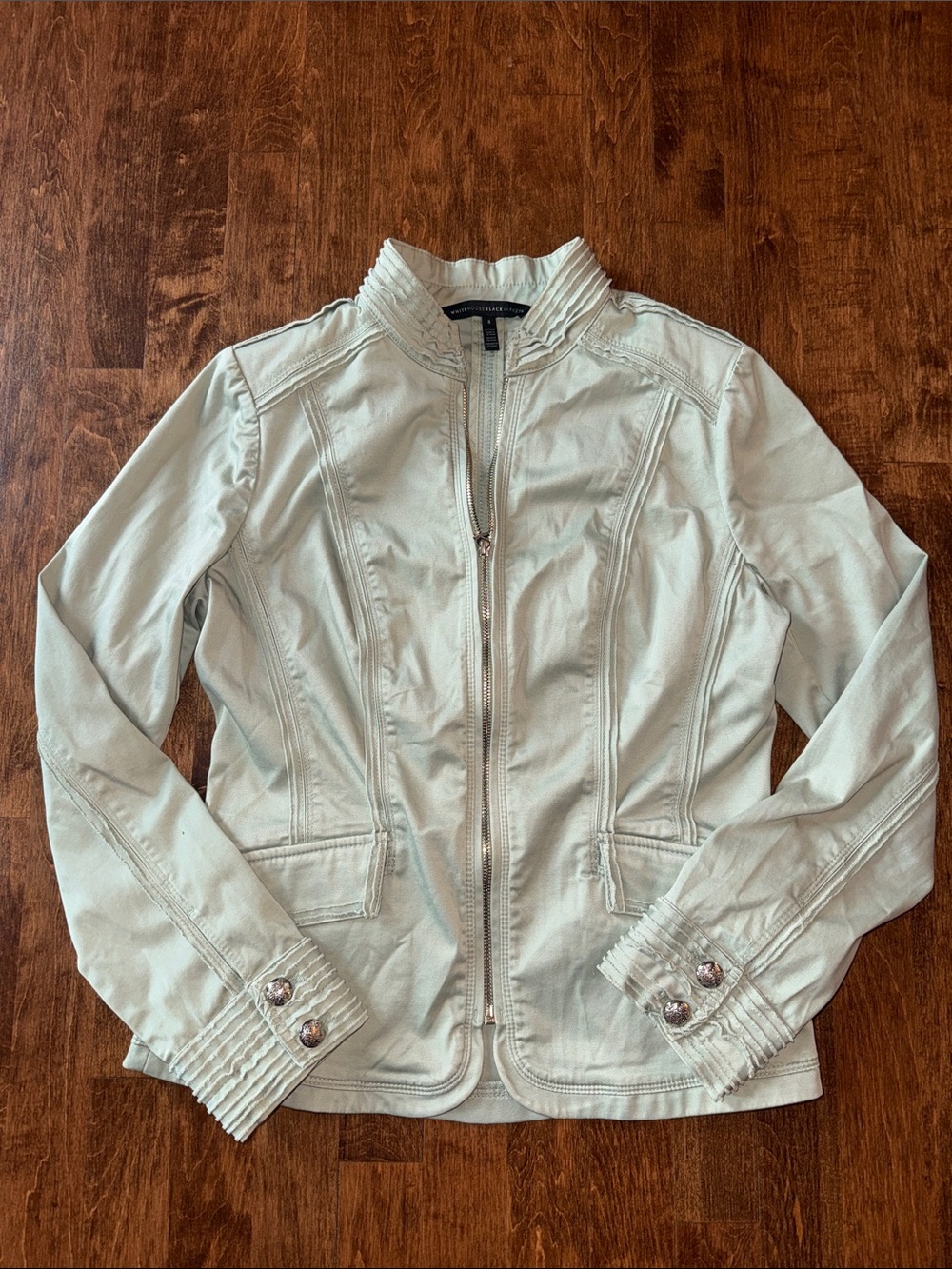 White House Black Market Mint/Sage Green  Moto Style Full Zip Jacket